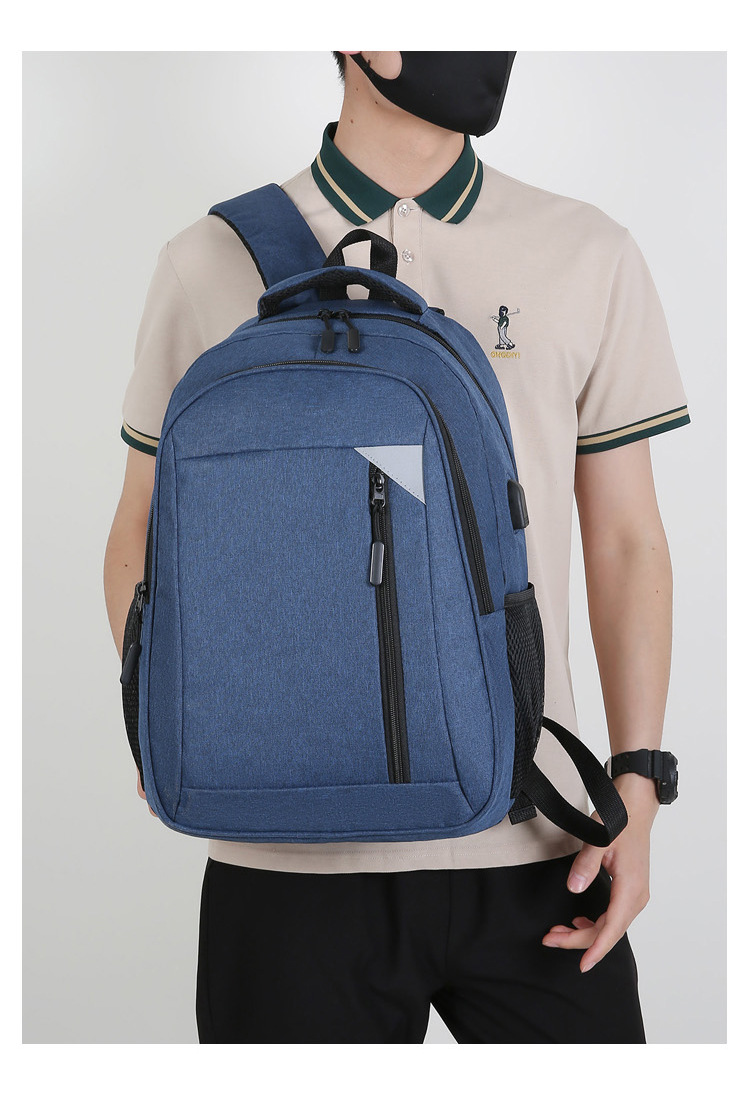Wholesale 2023 New business double backpack, wear-resistant, water-repellent, large-capacity travel computer bag, casual, fashionable and simple pic 18