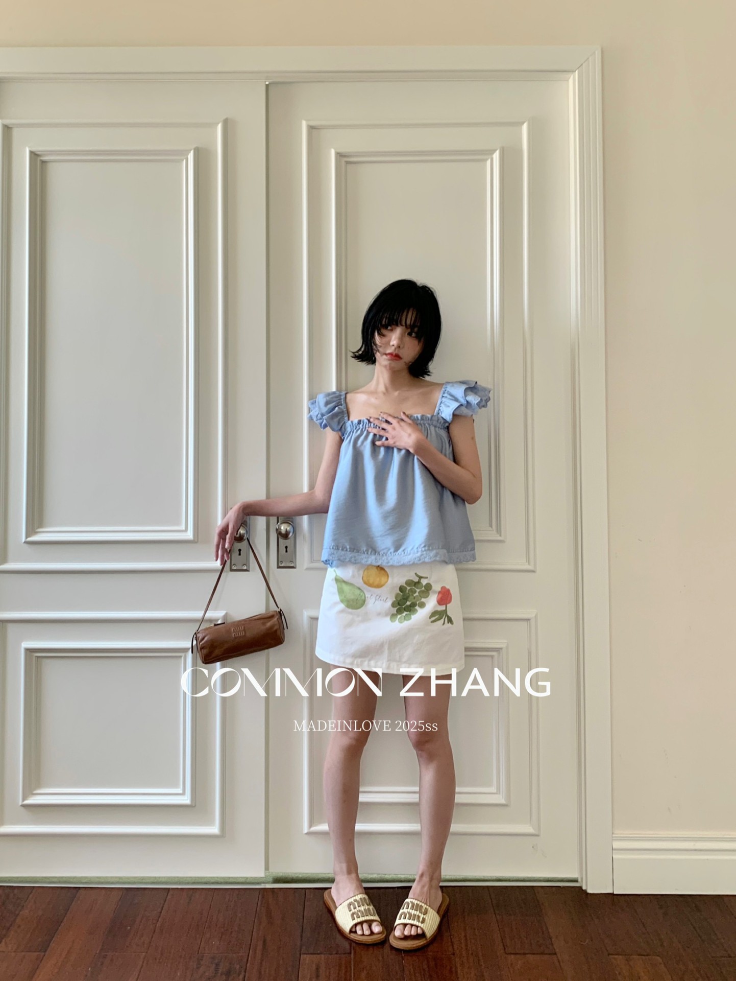 CZ ZHANG Summer Vacation Playful and youthful fruit-printed short skirt, low-waisted and versatile A-line skirt B22578 pic 14