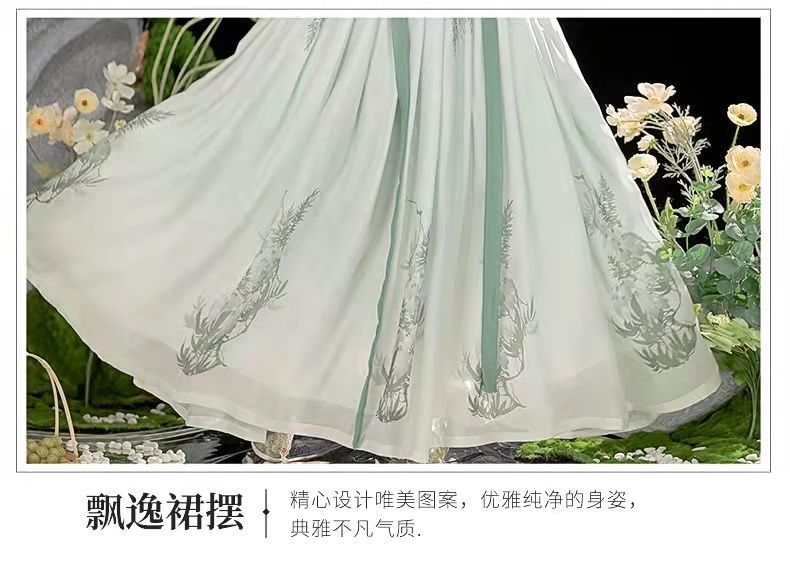 国潮-宋制成人汉服女学生中国风超仙古装交领齐腰襦裙春夏款详情16