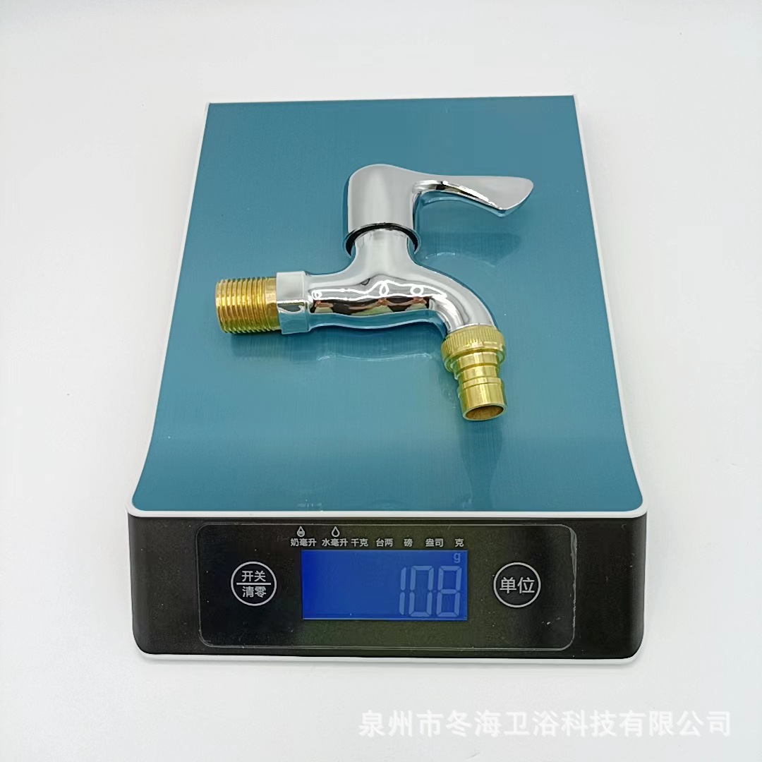 厂家直供电镀塑芯铜色钢牙钢咀阳台拖布池 4分进水快开单冷水龙头详情11