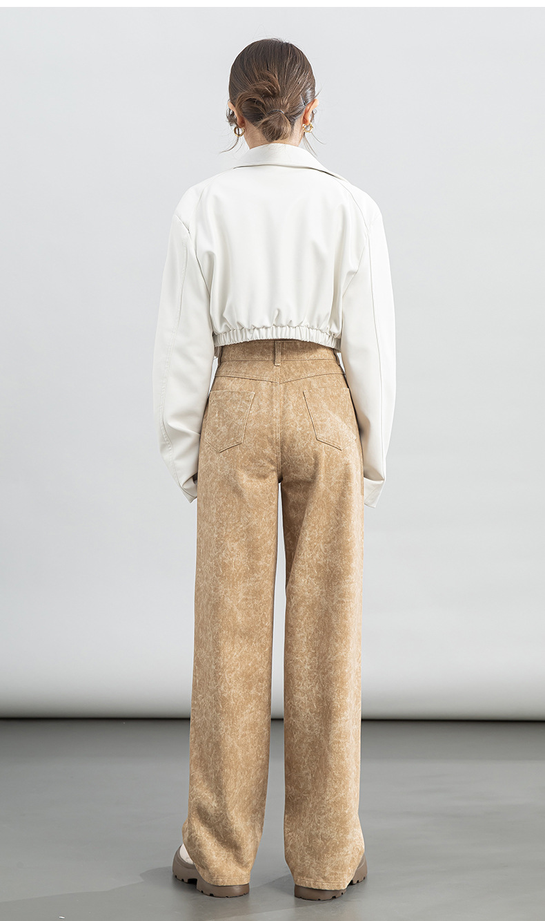 2024年春季新品冷转移面料牛仔裤女宽松高腰垂感阔腿拖地长裤详情26