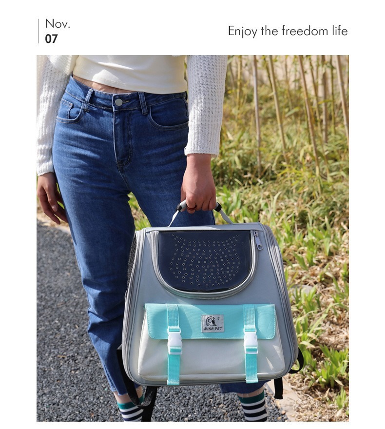 New outdoor cat bag, convenient large-capacity breathable pet bag, breathable outdoor travel cat backpack, cross-border wholesale pic 14