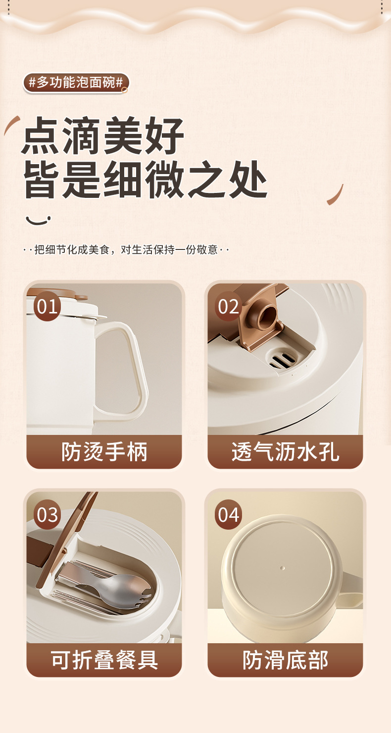 304 stainless steel instant noodle bowl, a large-capacity, easy-to-wash instant noodle tool for student dormitories, a covered rice bowl lunch box for canteens pic 20