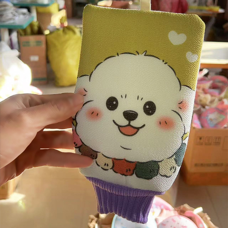 搓澡巾两用浴花强力去污搓澡神器卡通比熊双面家用搓澡巾浴球澡巾详情13