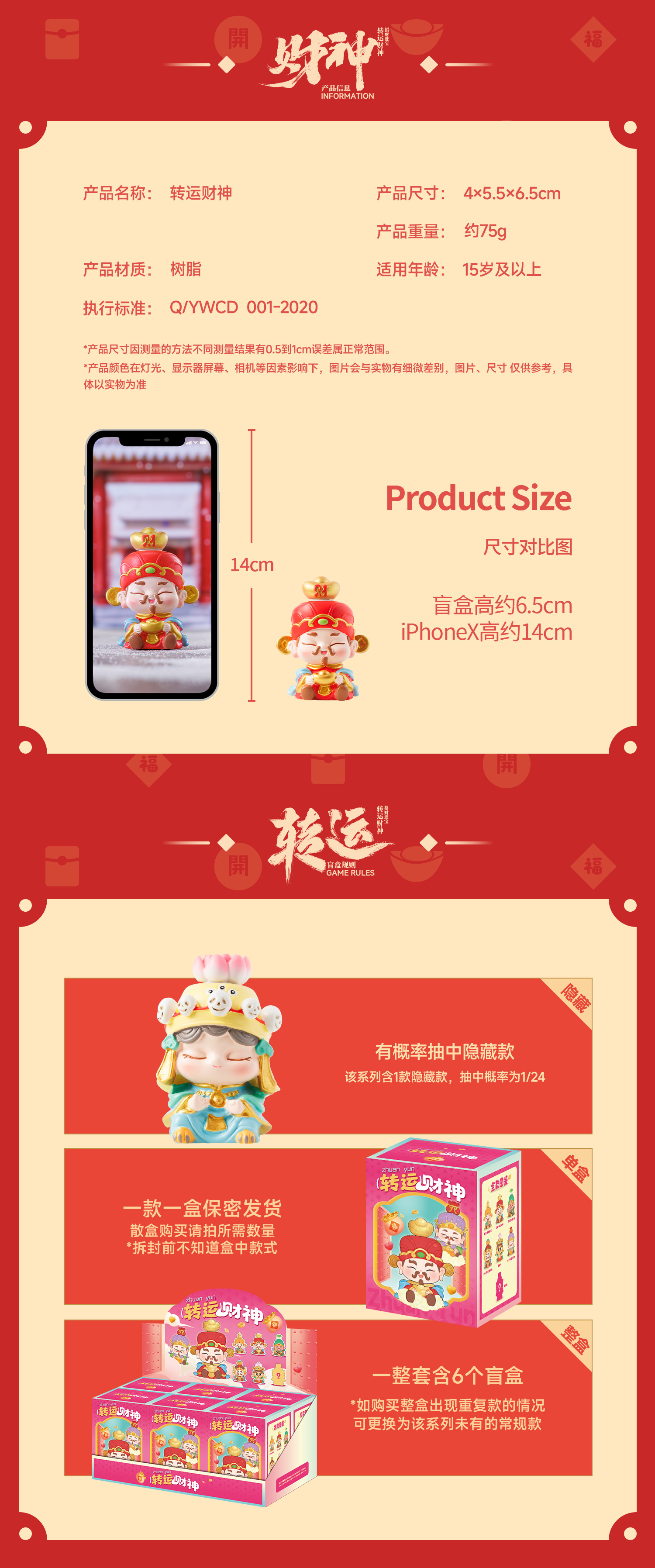 New products: yun God of Wealth Blind Box, trendy toys, figurines, patriotic and trendy resin decorations, desktop ornaments wholesale pic 3