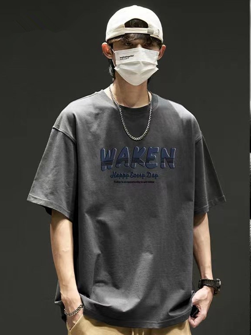 重磅短袖T恤男上衣服夏季新款美式纯棉潮牌打底白色宽松半袖体恤详情9