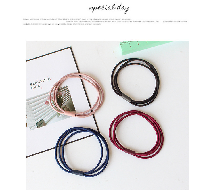 高弹力皮筋发圈 黑色三合一连接头绳扎头发女发饰厂家直销详情112