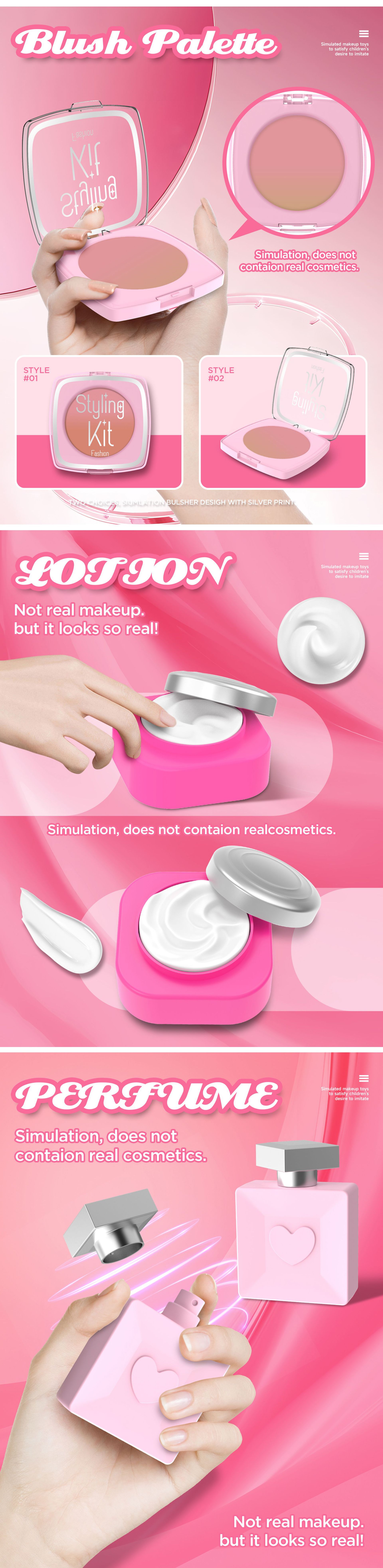 严选跨境新品儿童过家家仿真化妆玩具女孩彩妆套装不可涂抹亚马逊详情5