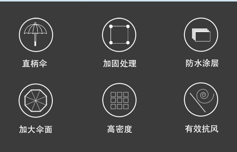 晴雨伞包邮23寸全纤维长柄高尔夫伞银胶防晒商务广告伞弯把定制伞详情4