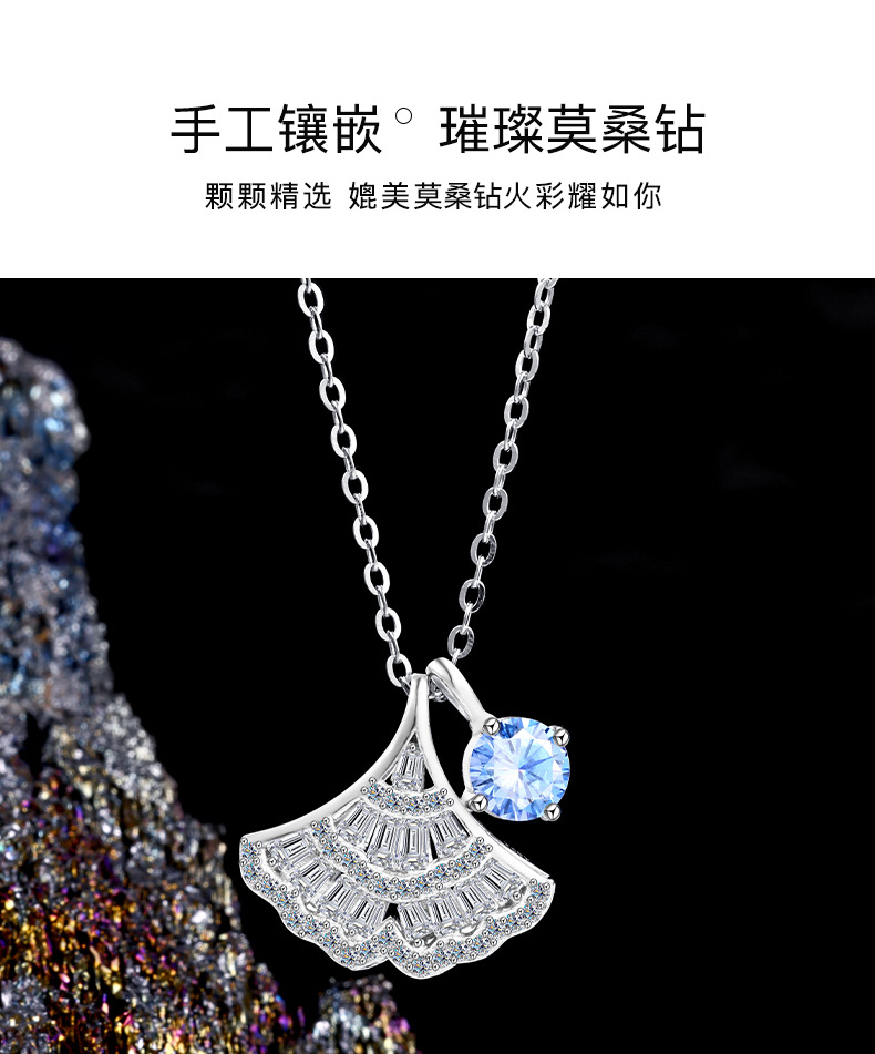 卓恒甄选S925纯银项链女甜美风满镶工艺百搭高级感项链轻奢韩版紫色莫桑石详情9