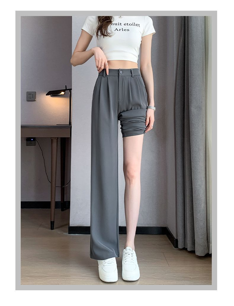 西装裤女垂坠感阔腿裤春夏新款日韩高腰休闲女裤跨境货源源头专供详情20