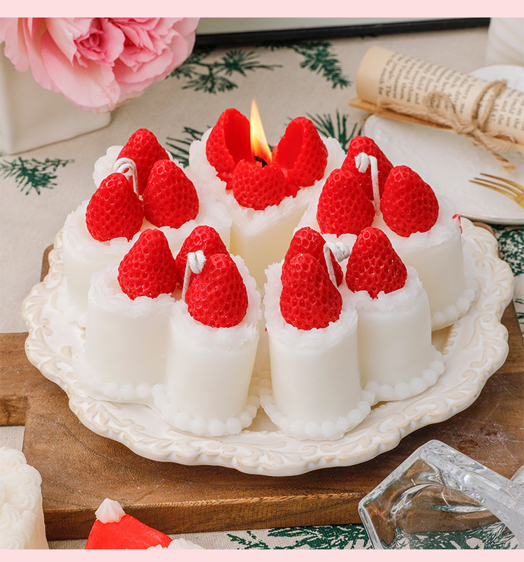 《恰好心动》少女礼物卧室裱花奶油草莓蛋糕香薰蜡烛韩国ins女生详情2