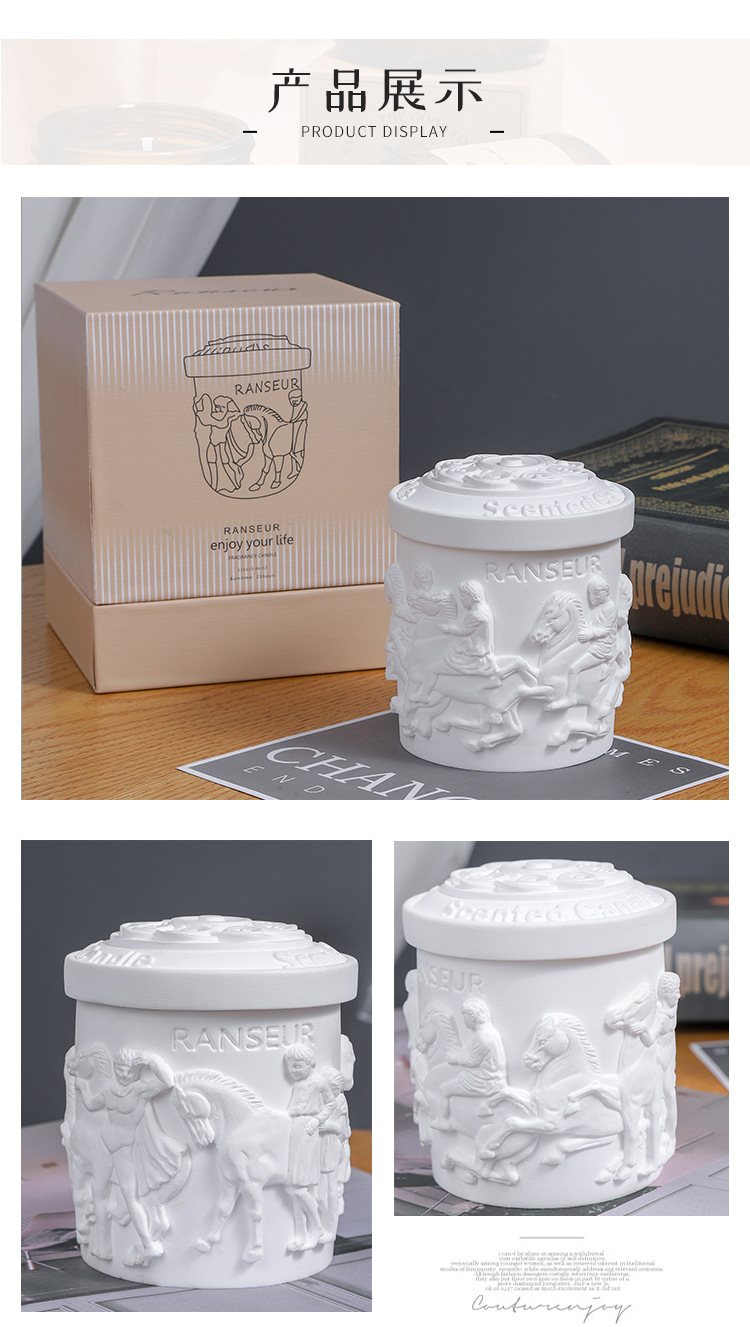 复古立体雕像香薰蜡烛卧室无烟香氛植物蜡石膏杯扩香批发跨境详情8