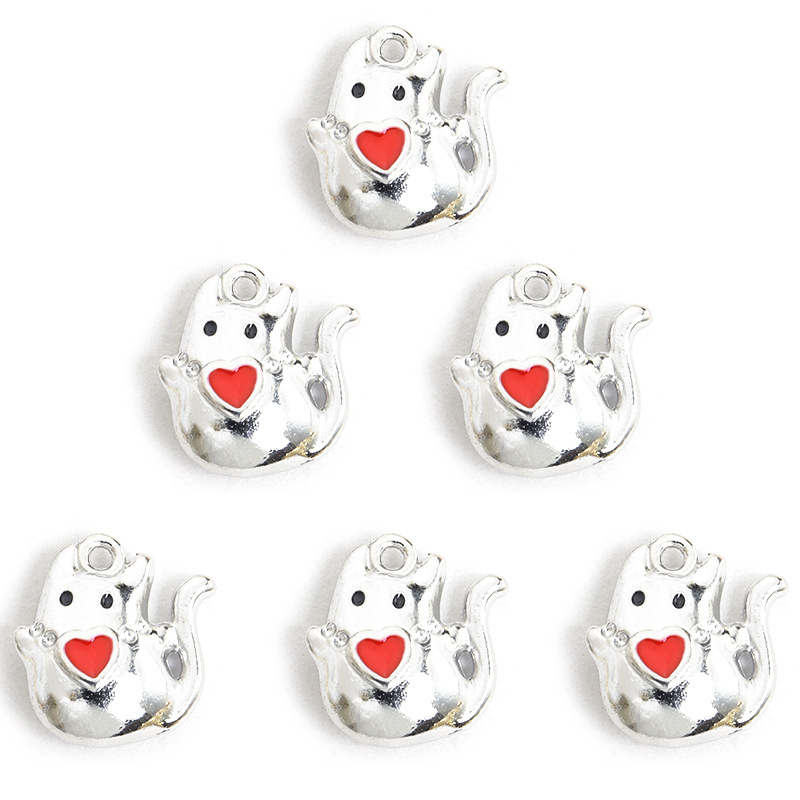 立体爱心猫咪滴油合金挂件 万圣节幽灵小鬼DIY饰品配件吊坠配饰批详情8