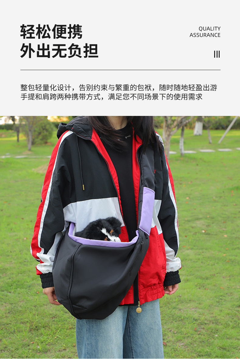 Rongka Pet Cross-border Solid Color Pet Tote Bag, composite fabric Large capacity single-shoulder bag, large capacity personalized portable cat and dog pet bag pic 6