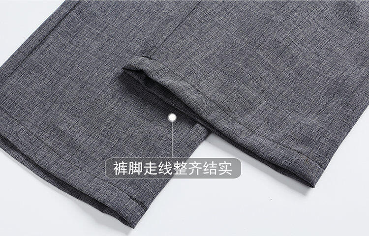 ZM一件代发不断货亚麻松紧裤男士休闲裤宽松直筒长裤男商务爸爸裤详情24