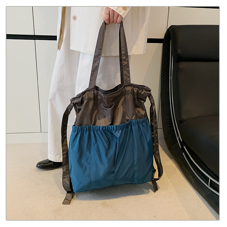 新款单肩包托特双肩折叠包手提简约通勤大容量时尚便携详情44