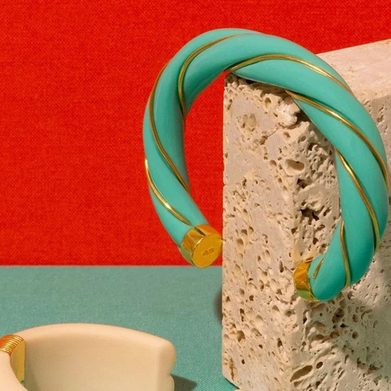 法国复古小众设计扭结设计马卡龙开口手镯个性中古独特轻奢高级感详情24