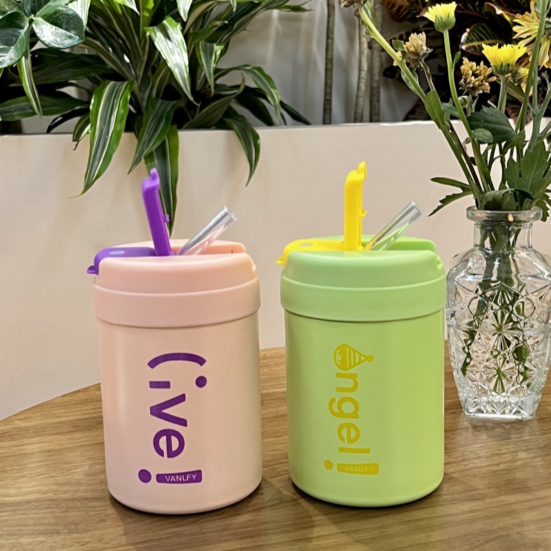 New 304 stainless steel ton-ton cup, outdoor portable double-drinking straw cup, double-layer vacuum, high appearance level insulated cup pic 23