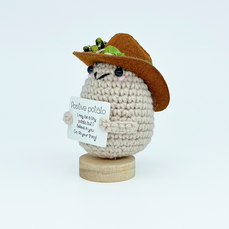 跨境爆款钩织牛仔帽玩偶情绪玩偶纯手工励志抱卡玩偶系列精美礼品详情20