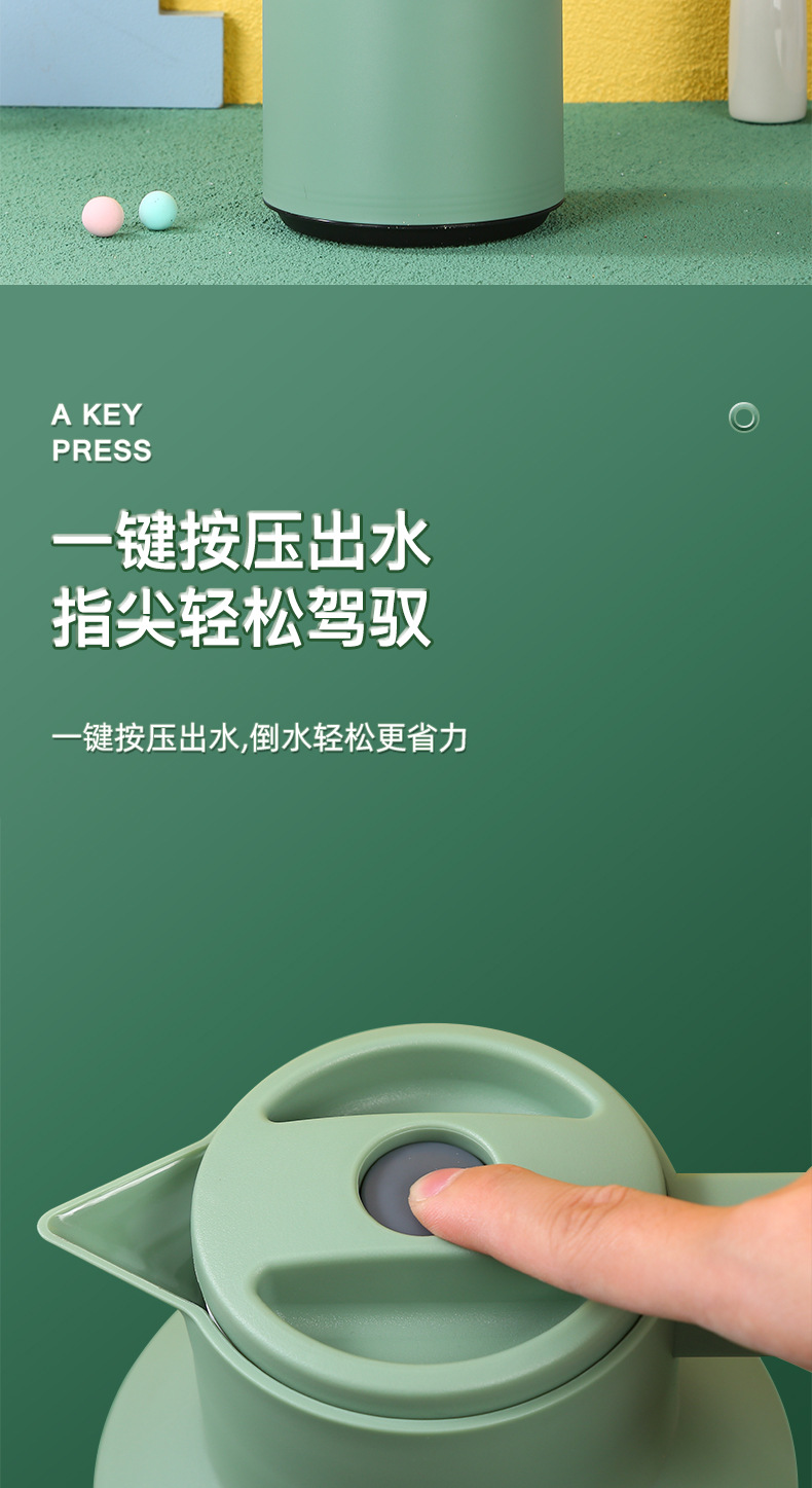 European-style wooden handle, large-capacity household coffee pot, glass inner liner, portable thermos, gift thermos, high-quality thermos water bottle, essential for a warm life pic 6