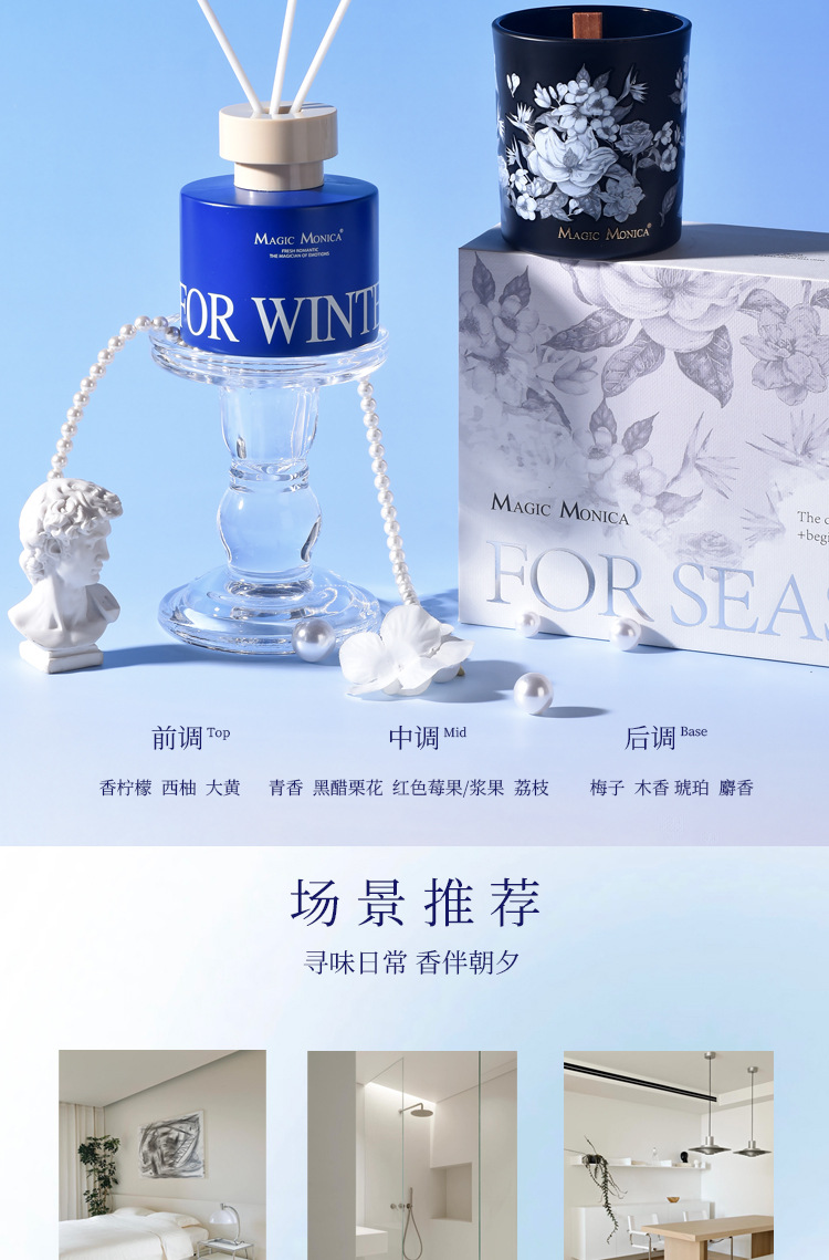 四季繁花香氛礼盒无火香薰蜡烛套装无烟大豆蜡伴手礼品商务送礼详情7