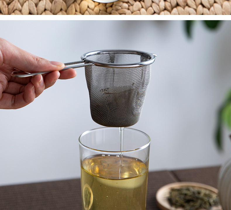 不锈钢过滤茶漏家用茶叶单耳过滤网茶具配件可悬挂滤渣器咖啡滤详情4