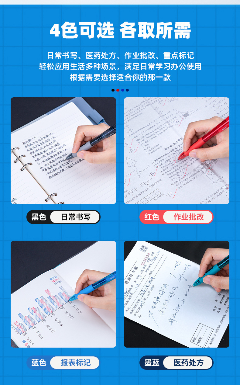 泰迪熊S08按动中性笔办公文具按压签字水笔学生ST头按动式中性笔详情1