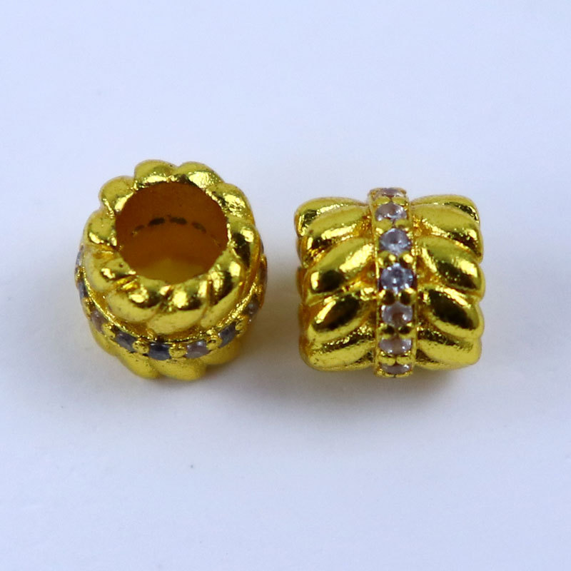 Sand gold preservation color zircon hollowed-out scattered beads accessories bracelet necklace, strainer beads, bucket beads DIY jewelry accessories, gold foil flowers pic 7