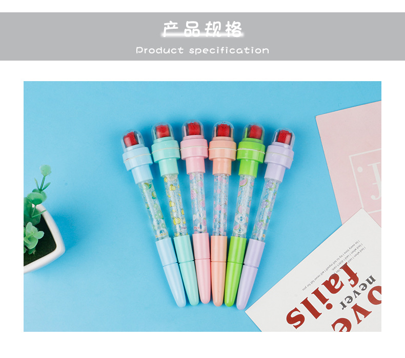 Bubble pen, multi-functional magic pen, gel pen, cartoon cute light roller stamp pen, factory direct sales pic 3