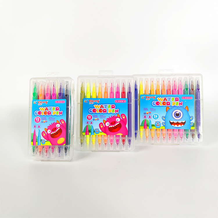 Yalong Cross-border best-selling brush tip watercolor pens, double-pointed watercolor pens pic 5