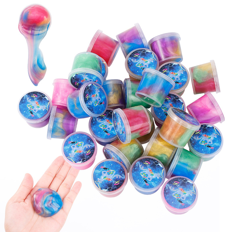 亚马逊爆款 星空水晶泥七彩小罐史莱姆混色起泡胶 slime 厂家批发详情20