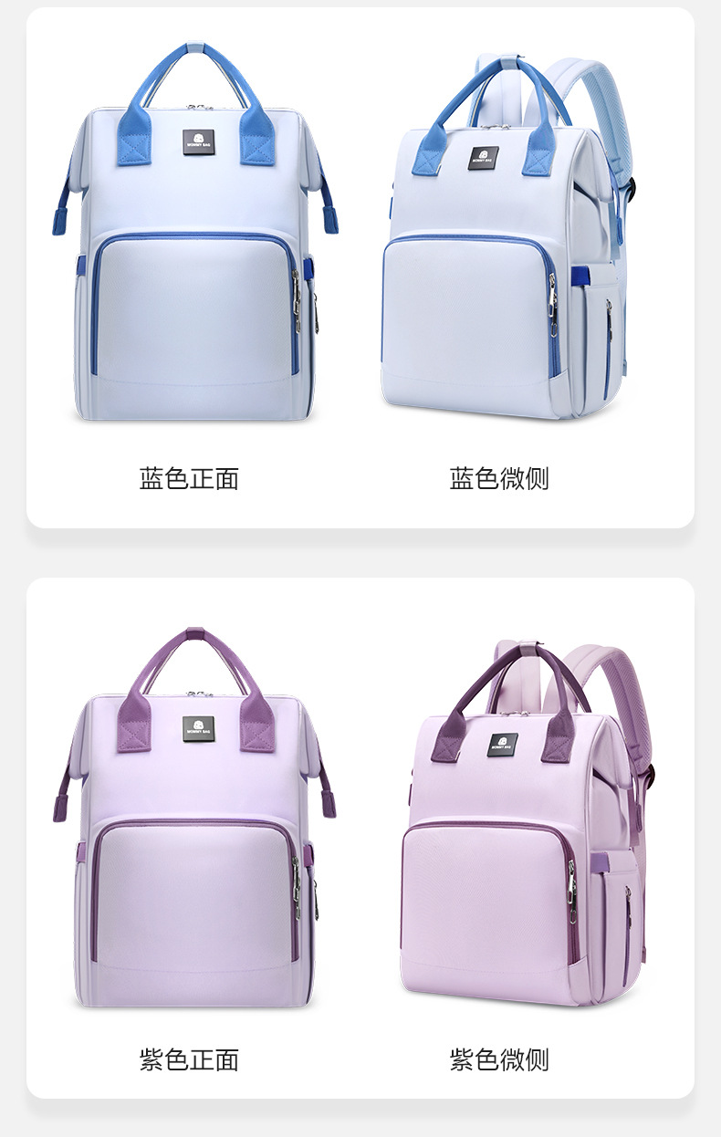 新款妈咪包多功能轻便百搭双肩包带娃外出大容量母婴包孕妈待产包详情23