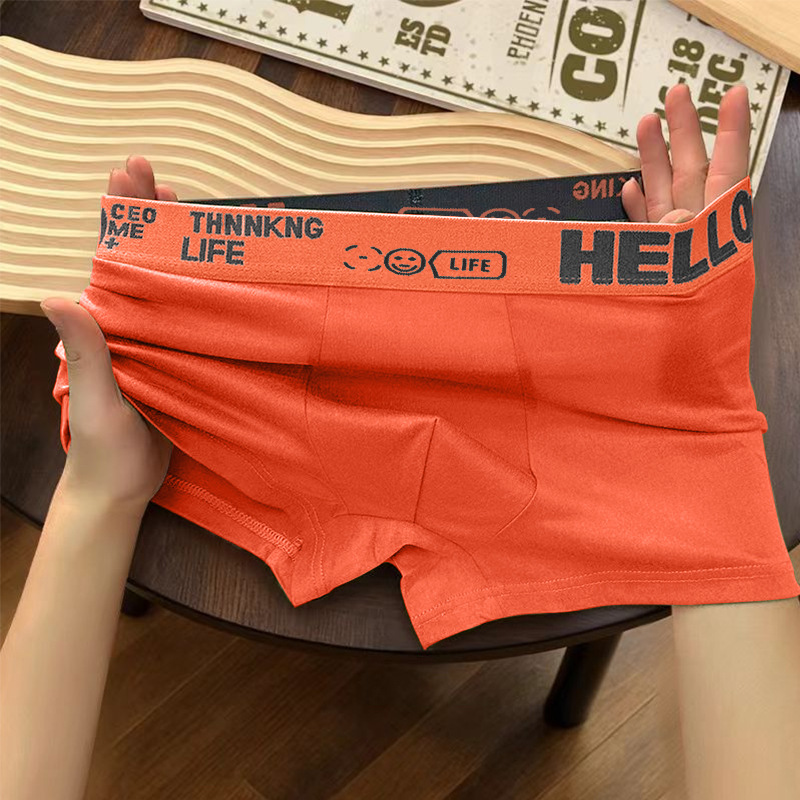 男士内裤青少年字母宽松舒适中腰透气无痕学生四角短裤衩现货批发详情22