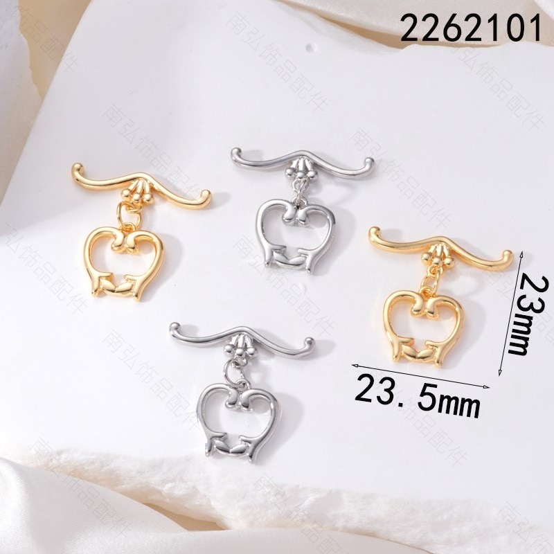 18K real gold electroplated flower vine heart ot clasp diy jewelry accessories necklace bracelet chain connection clasp end clasp pic 5