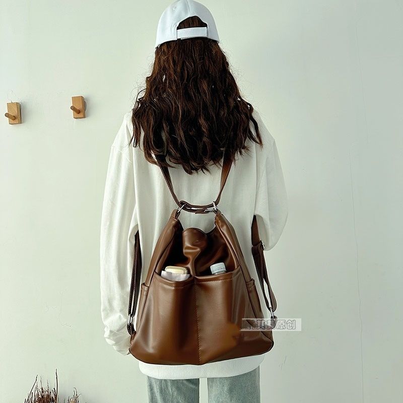 原创夏天软皮包包女大容量三用背包通勤托特包多功能背包斜跨书包详情14