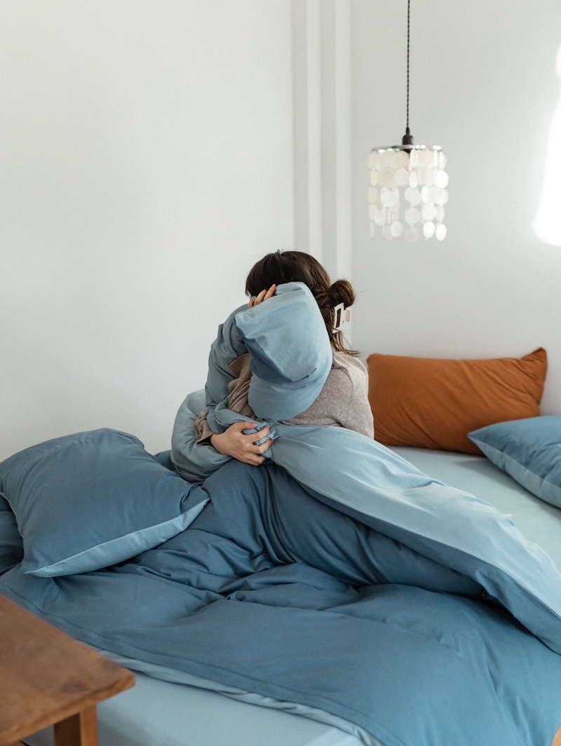 ins Japanese-style solid color all-cotton knitted cotton four-piece set, skin-friendly nude sleeping plain double-layer Indian cotton bed sheet pic 117