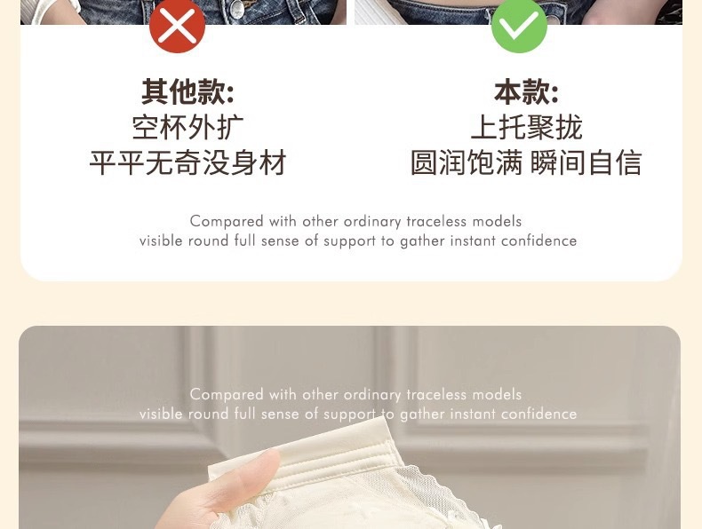 内衣女士小胸聚拢显大调整型无钢圈收副乳防下垂蕾丝夏薄款舒适详情15