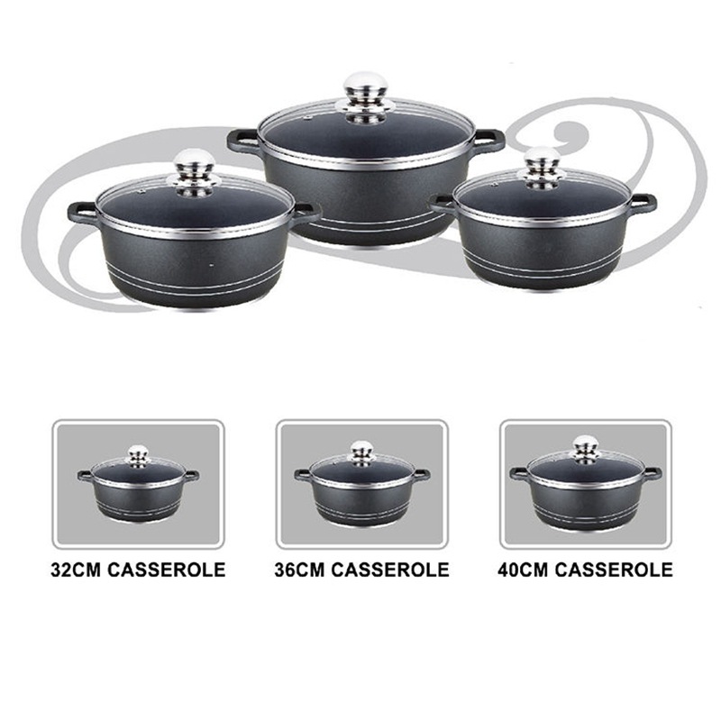 6pcs sauce pot set 6-piece soup pot Non-stick set Aluminum die-cast pot 32/36/40CM set pic 3