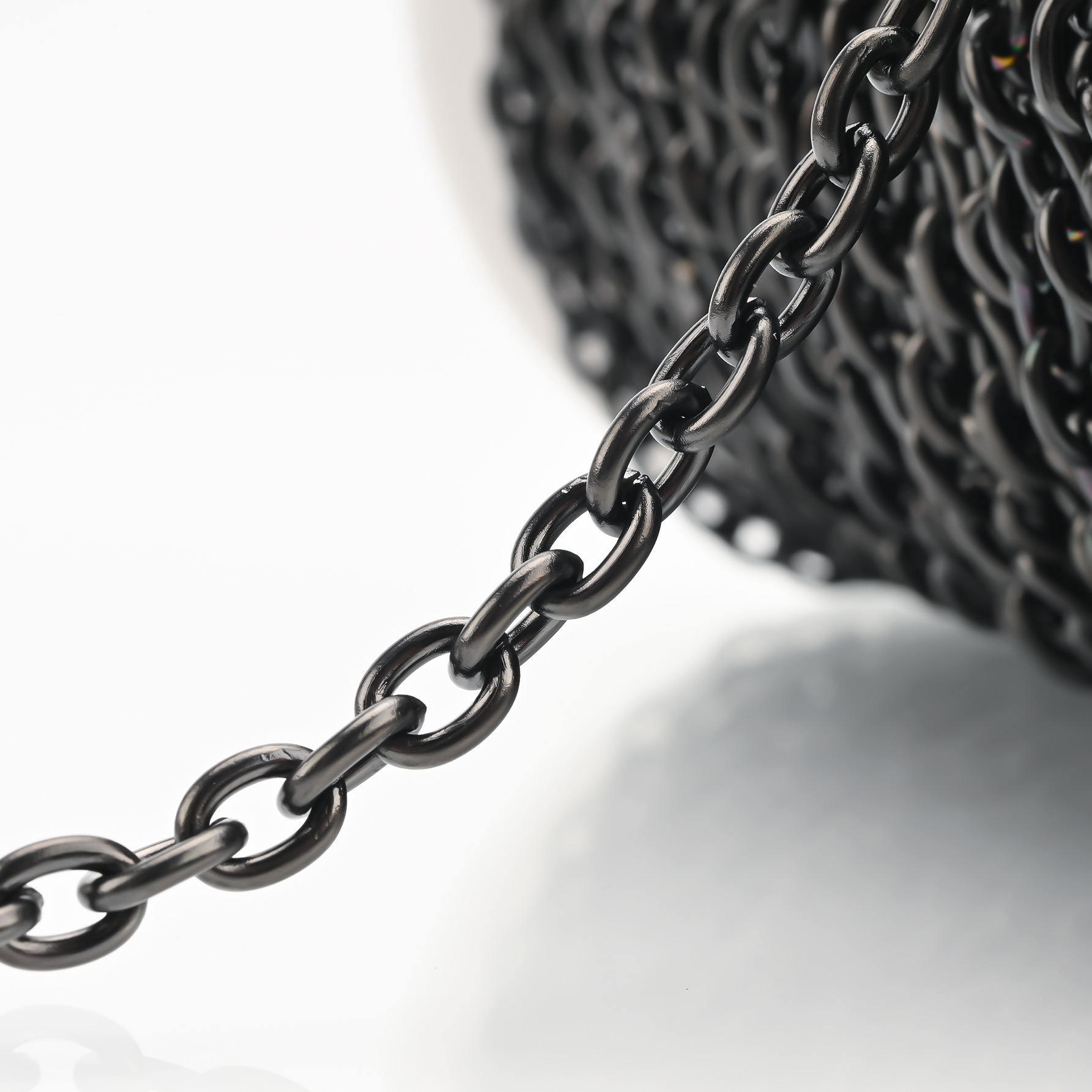 Stainless steel O-shaped chain, round line, cross chain, steel color, gold, black, iridesy color chain accessories, clothing, shoes, bags and accessories pic 3