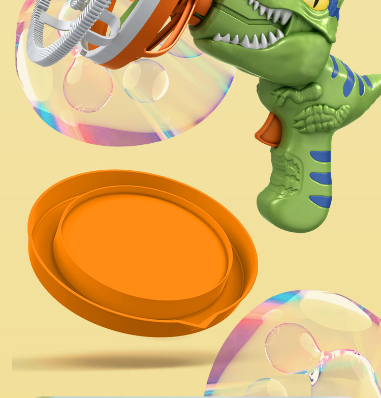 恐龙造型泡中泡泡泡机电动风扇儿童玩具适用室内外彩盒包装详情6