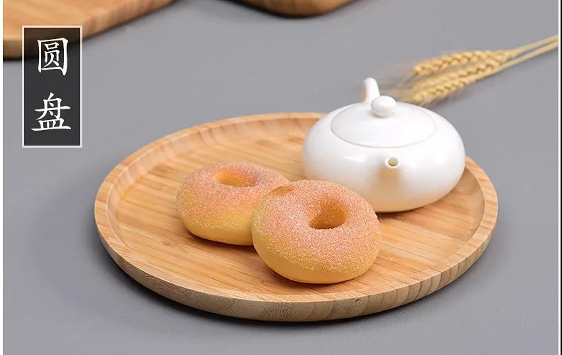 Wholesale bamboo rectangular wooden plates, bread trays, pastry trays, melon seed round plates, snack barbecue plates, tea trays and tea saucers pic 10