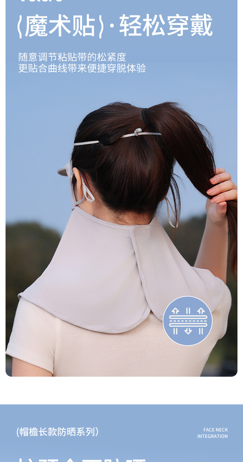 夏季帽檐防晒面罩女开车全脸防紫外线薄款透气冰丝防护遮阳脸基尼详情8