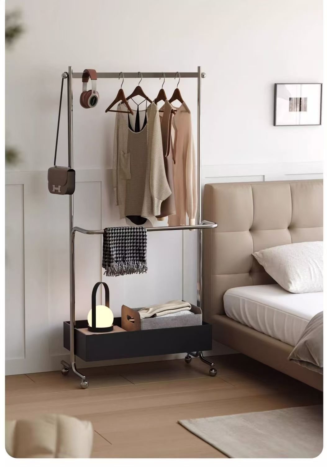 落地衣架衣帽架挂衣架落地不锈钢卧室客厅移动收纳储藏落地衣帽架详情15