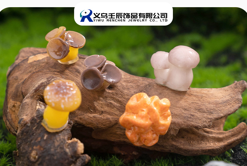 Moss micro-landscape creative simulation mushroom gardening diy decorative items, small ornaments, resin handicraft accessories, gifts pic 7
