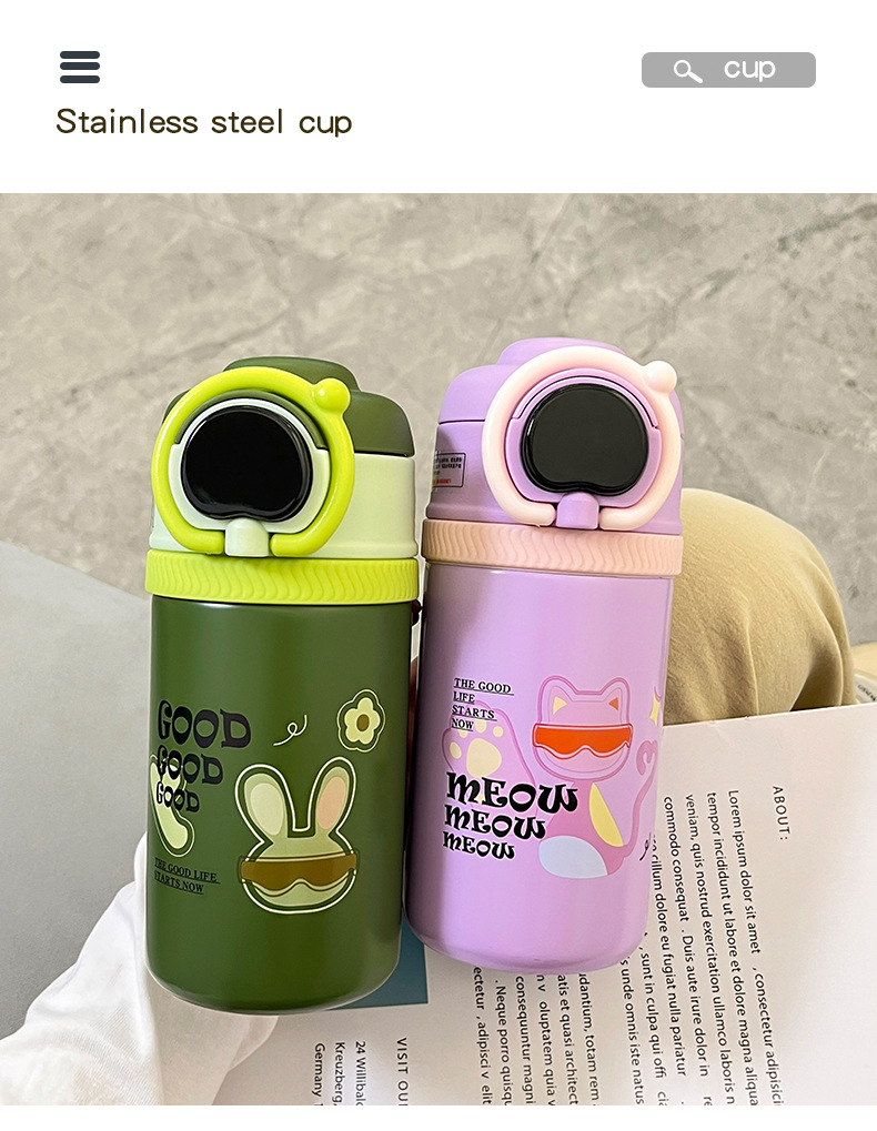 智能显温学生水杯2024新款卡通便携儿童吸管保温杯不锈钢厂家批发详情28