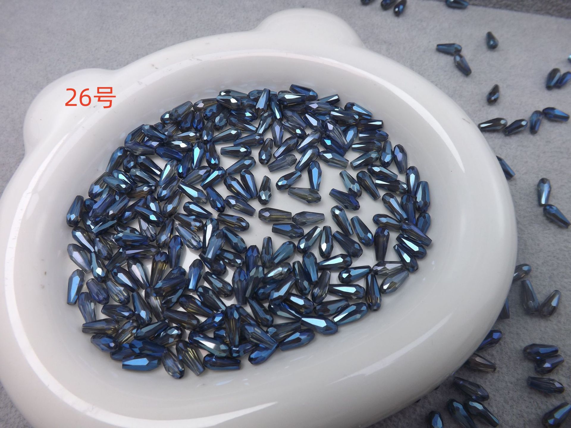 4mm*9mm长水滴人鱼泪晶晶diy水晶饰品配件玻璃珠子长水滴晶晶配件详情18