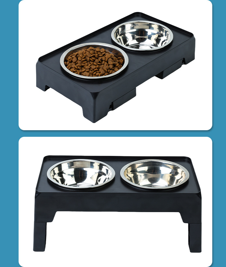 Rongka Pet Cross-border Small Dog Folding and Lifting Bowl Stand 5.5-inch Pomerang Teddy Corgi stainless Steel Double Bowl Pet Kitten Bowl Folding pic 9