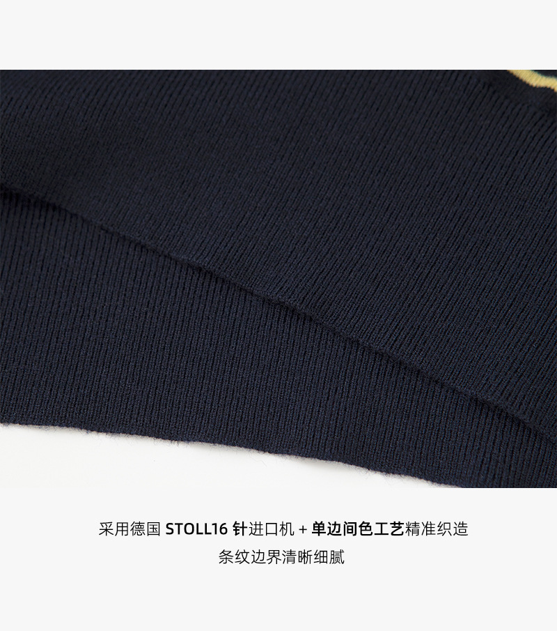 miu系真丝羊毛夏季polo领T恤减龄新款针织衫撞色条纹复古学院风详情8