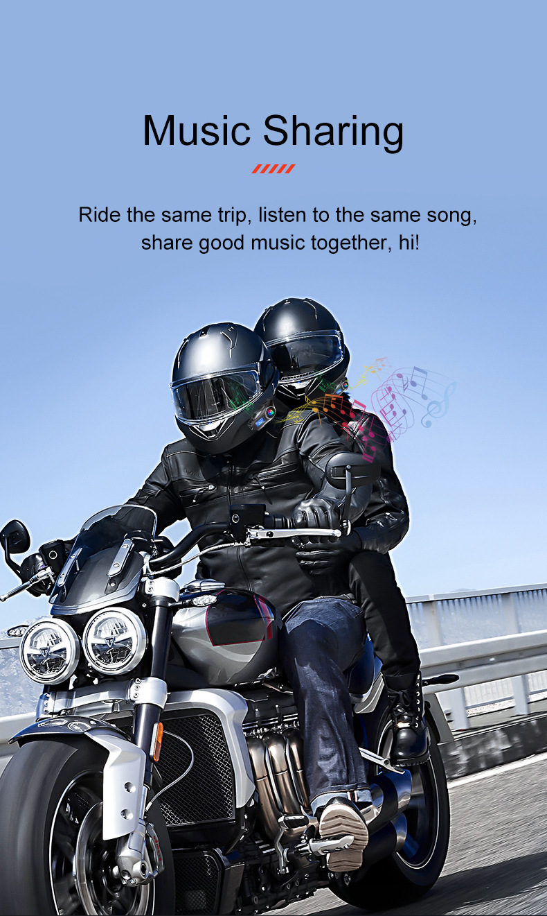 Q58MAX跨境专款头盔蓝牙耳机MP3混音音乐分享LCD屏FM对讲头盔耳机详情6